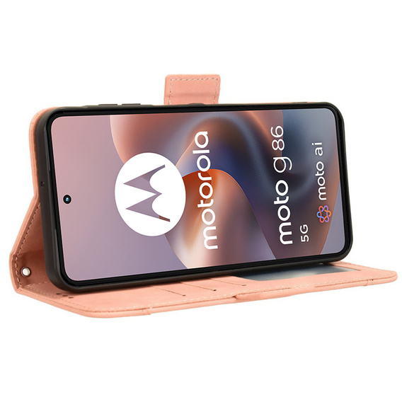 Pattintható tok a Motorola Moto G86 5G, Card Slot, rózsaszín