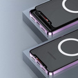 Kameravédő tok Samsung Galaxy S23, CamShield MagSafe, átlátszó / lila