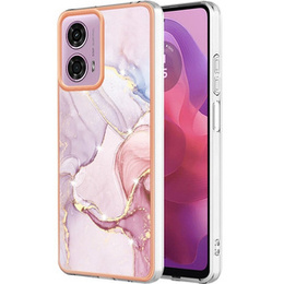Védő tok Motorola Moto G24 / G24 Power / G04, Marble Slim Case, rózsaszín