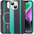 Tok iPhone 14, Carbon Fiber MagSafe, fekete / kék