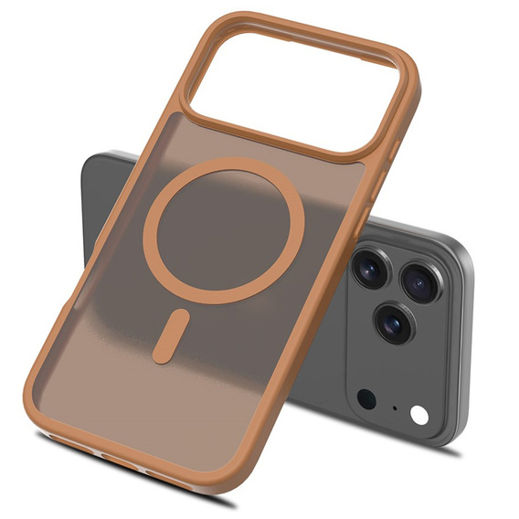Matt tok iPhone 17 Pro készülékhez, MagSafe, áttetsző barna színű
