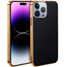 Telefontok a iPhone 14 Pro, Cowhide Leather, fekete