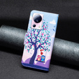 Pattintható tok a Xiaomi 13 Lite, Wallet, tree & owls, kék