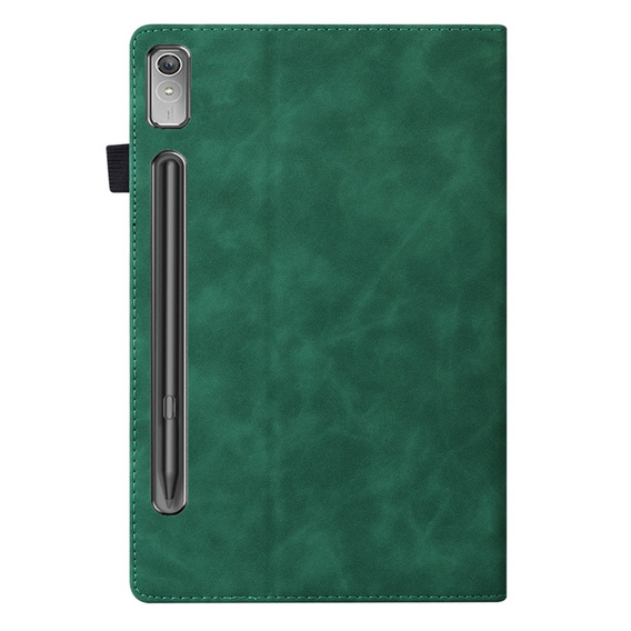 Tok Lenovo Tab P12, Classic, tolltartóval, zöld