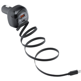 Forcell F-Energy Alu autós töltő behúzható USB-C kábellel, 75 W