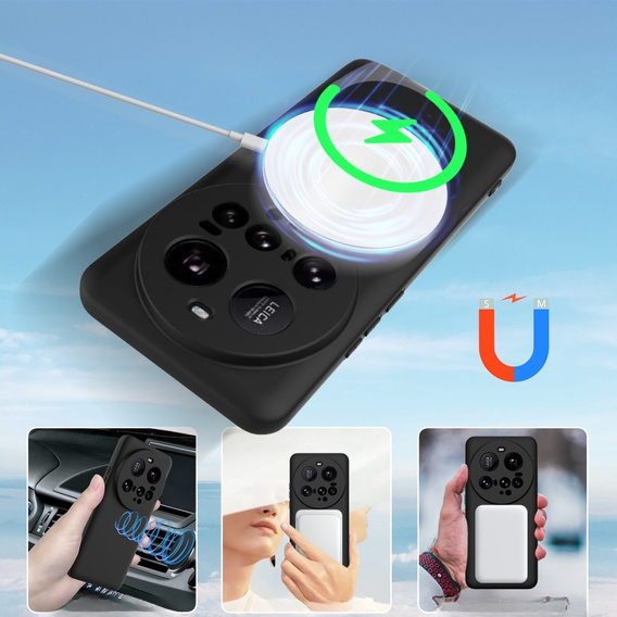 Telefontok a Xiaomi 15 Ultra, Silicone MagSafe, fekete
