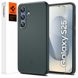 Spigen tok Samsung Galaxy S25 készülékhez, Thin Fit Mag, zöld + 9H edzett üveg