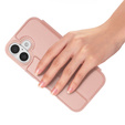 Dux Ducis tok iPhone 17 készülékhez, Skin Pro, patenttal, kártyafoglalattal, rózsaszínű