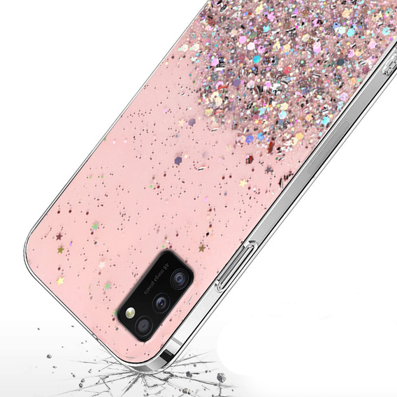 Telefontok a Samsung Galaxy A41, Glittery, rózsaszín