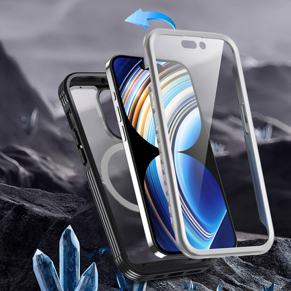 Tok iPhone 15 Pro, páncélozott teljes védelem 360° MagSafe, képernyőüveg, fekete