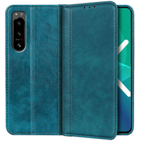 Telefontok a Sony Xperia 5 IV 5G, Wallet Litchi Leather, zöld