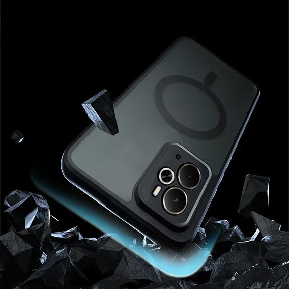 Tok Realme 14 5G / Realme 14T 5G-hoz, MagSafe, ERBORD Matt Case, fekete + képernyőüveg