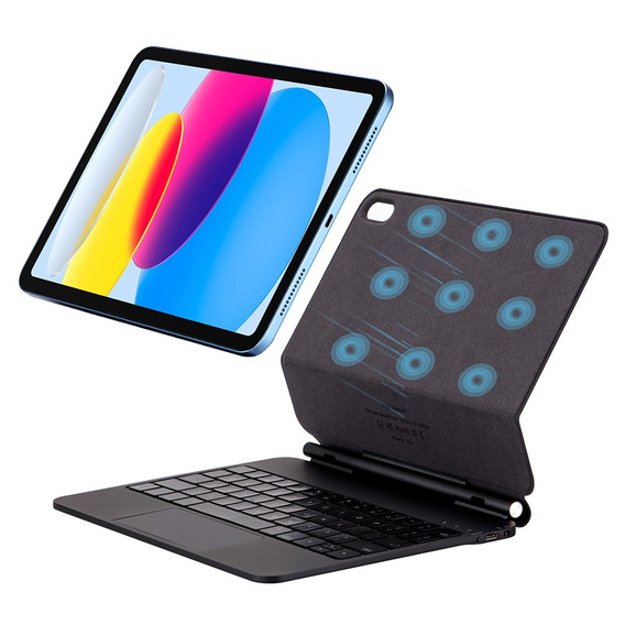 Billentyűzet tok iPad 10.9" 2022 (10 gen.), Magnetic Keyboard Touchpad, fekete