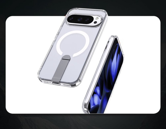 Fusion hibrid tok Google Pixel 10 Pro XL készülékhez, MagSafe, állvánnyal, átlátszó