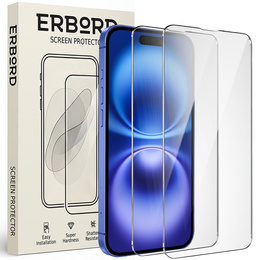 2x edzett üveg ERBORD 9H Hard Glass a képernyőn a iPhone 16