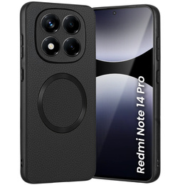 Telefontok a Xiaomi Redmi Note 14 Pro 5G, Leather Hybrid MagSafe, fekete