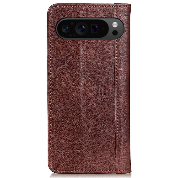 Zárható tok Google Pixel 10 Pro XL / 9 Pro XL készülékhez, zsebbel, bőr, barna