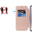 Pattintható tok a Samsung Galaxy S25, RFID Wallet MagSafe CamShield, rózsaszín