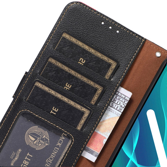 Pattintható tok a Motorola Edge 30 Neo 5G, KHAZNEH RFID, Dual Color, fekete