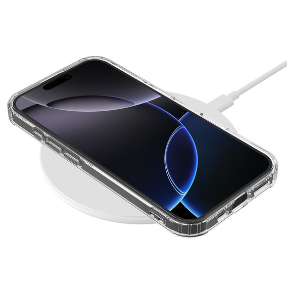 MagSafe mágneses tok iPhone 16 Pro Max-hoz, ERBORD CrystalMag, átlátszó + képernyőüveg
