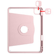 Tok iPad Pro 11" 2022/2021/2020 (4/3/2 gen.), tolltartóval, 360°-os forgatható, rózsaszín