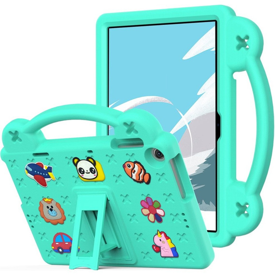 Gyermek tok Lenovo Tab M10 10.1 Gen 3 TB-328FU/TB-328XU, Cute Patterns, állvánnyal, zöld