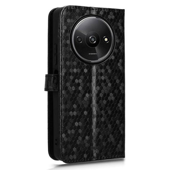 Flap tok Xiaomi Redmi A3, Wallet Rhombus, fekete