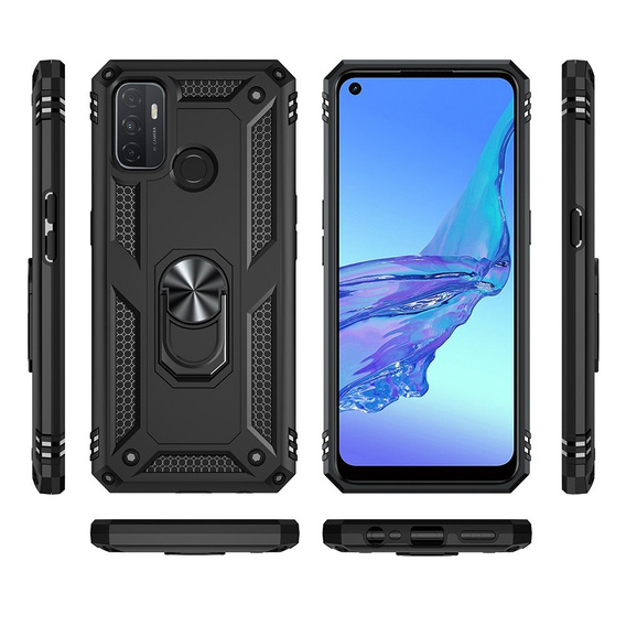 Páncélozott telefontok a Oppo A53 / Oppo A53s / A32 4G, Nox Case Ring, fekete