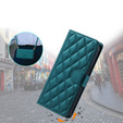 Flap tok Samsung Galaxy A55 5G, Rhombus Crossbody Leather, sötétzöld