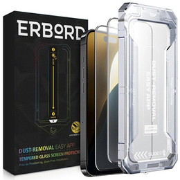 2x ERBORD Easy App teljes képernyővédő edzett üveg az iPhone 17 Pro Max-hez