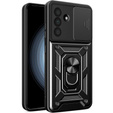 Páncélozott tok Samsung Galaxy A56, CamShield Slide, fekete + edzett üveg 9H