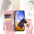 Pattintható tok a Realme 14 5G / Realme 14T 5G, Butterfly, rózsaszín rose gold