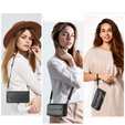 Tok CASEME Samsung Galaxy S25 FE, RFID Leather Wallet, vállpánttal, fekete
