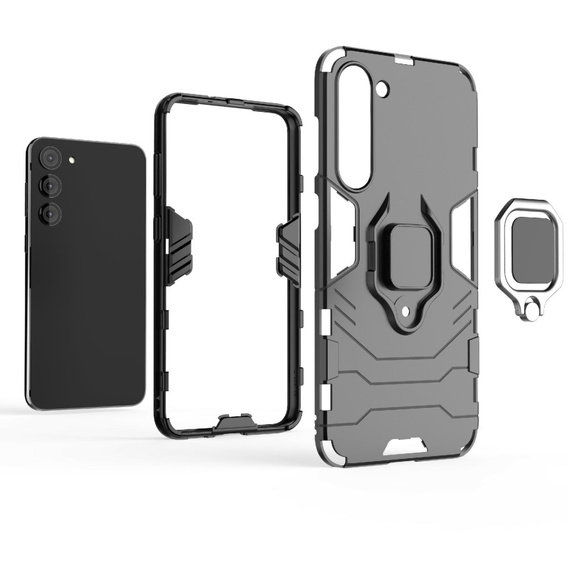 Telefontok a Samsung Galaxy S23, Kickstand Ring, fekete