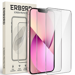2x edzett üveg a iPhone 13 Mini, ERBORD 9H Hard Glass a képernyőn