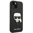 Karl Lagerfeld Telefontok a iPhone 14 Plus, Saffiano Karl's Head Patch, fekete