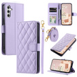 Flap tok Samsung Galaxy S25 FE, Rhombus Crossbody Leather, lila