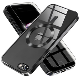 Tok iPhone 7 / 8-hoz, Electro MagSafe, fekete + üveg a képernyőhöz