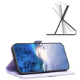 Pattintható tok a Samsung Galaxy A15, BINFEN Wallet, lila + 9H üveg 