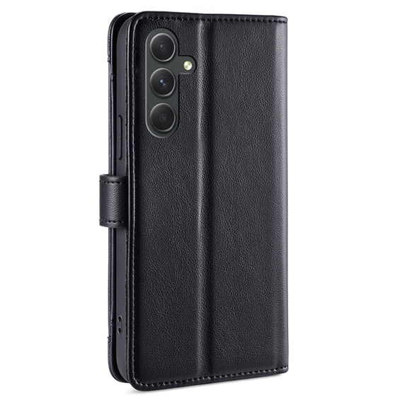 Pattintható tok a Samsung Galaxy A54 5G, Wallet Zipper Pocket, fekete