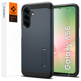 Spigen tok Samsung Galaxy A56 5G készülékhez, Tough Armor Mag Mag MagSafe, sötétkék + 9H edzett üveg
