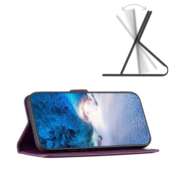 Pattintható tok a Samsung Galaxy A35 5G, BINFEN Wallet, sötétlila