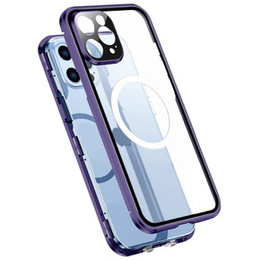 Magnetic Dual Glass MagSafe tok iPhone 14 Pro Max, lila