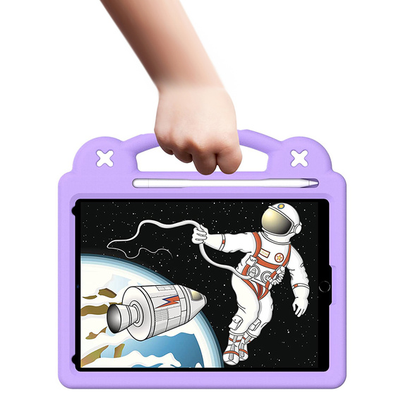 Gyermek tok iPad 10.2" 2021/2020/2019 (9/8/7 gen.) / Air 10.5" 2019 (3 gen.), Cute Patterns, állvánnyal, lila
