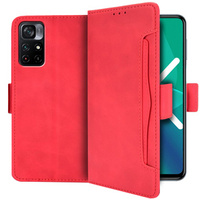 Pattintható tok a Xiaomi Poco M4 Pro 5G / Redmi Note 11S 5G, Card Slot, piros