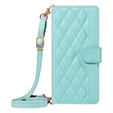 Flap tok iPhone 16E, Rhombus Crossbody Leather, zöld