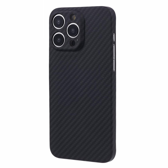 Tok iPhone 15 Pro Max, Aramid Fiber Cover, fekete