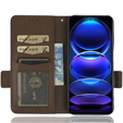 Pattintható tok a Xiaomi Redmi Note 12 5G / POCO X5 5G, Wallet Litchi Magnet, barna