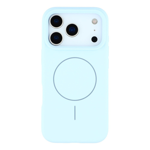 Szilikon tok iPhone 17 Pro Max készülékhez, MagSafe, ütésgátló, kék