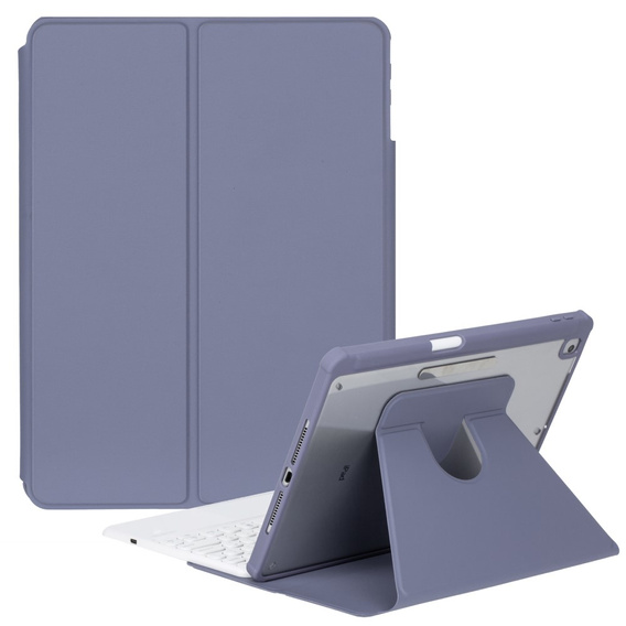 Billentyűzet tok iPad 11" 2025 A16 (11 gen.) / iPad 10.9" 2022 (10 gen.), Rotary 360° Leather, lila